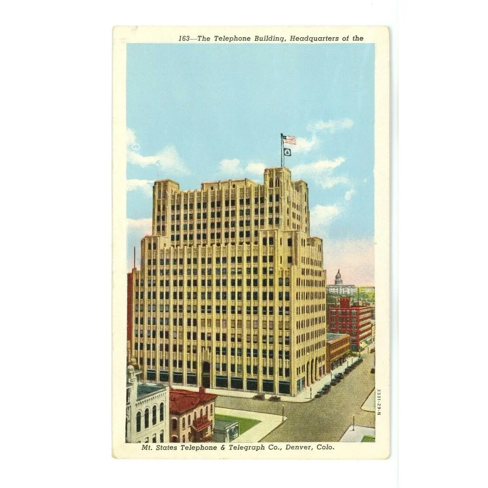 Vintage Postcard Colorado Denver Telephone Building Mt States Telephone Unposted